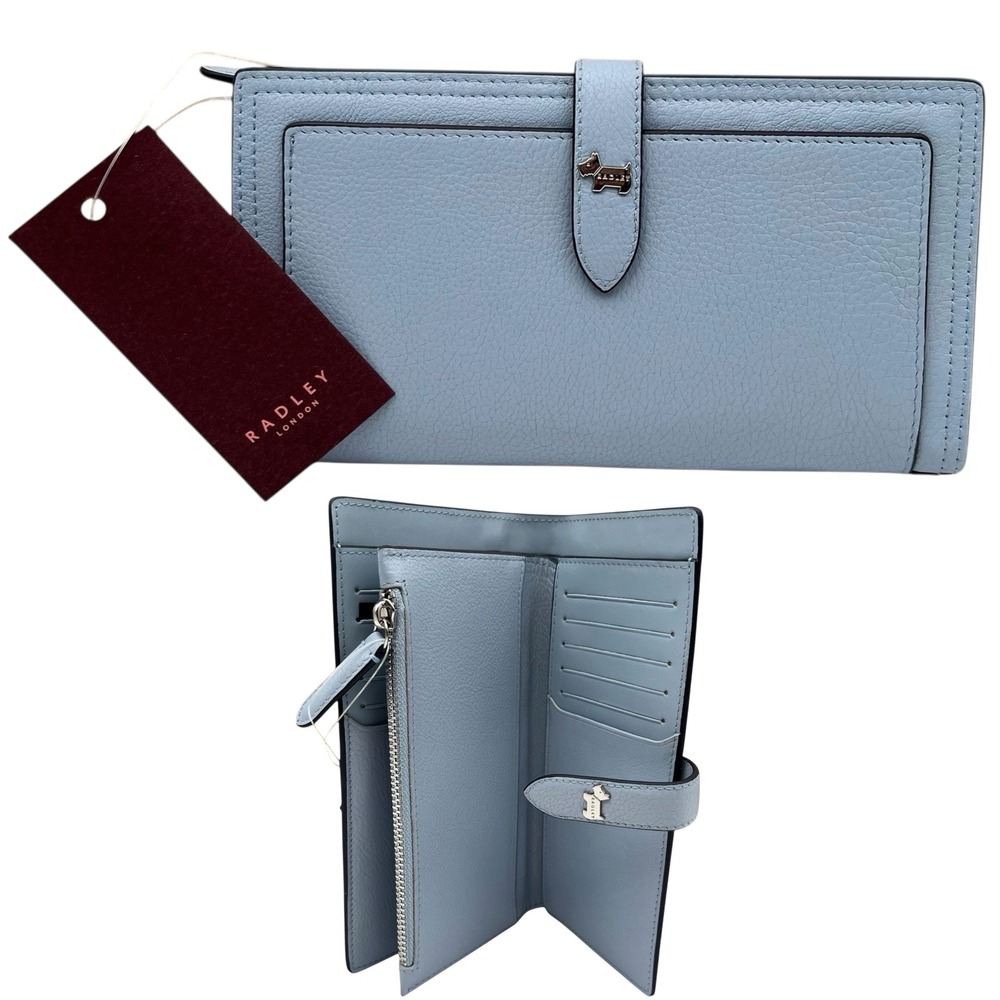 Radley London Willis Street Leather Bifold Matinee Wallet Light Pastel Blue